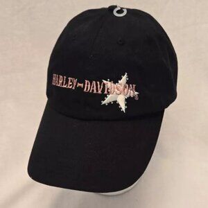 Women's Harley-Davidson Embroidered & Rhinestones Black Cap - Adjustable.
